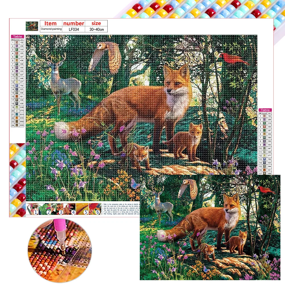 Full Square Diamond Painting - Forest Fox(Canvas|40*30cm)