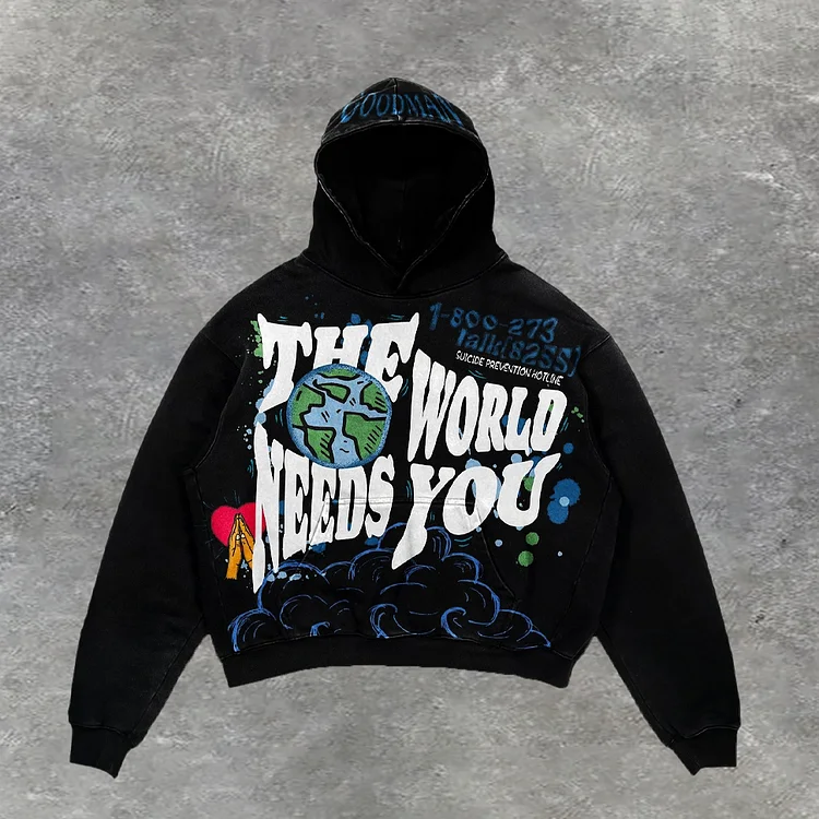 Mental Health Matters The World Need You Graphic Oversized Hoodie SOPULA