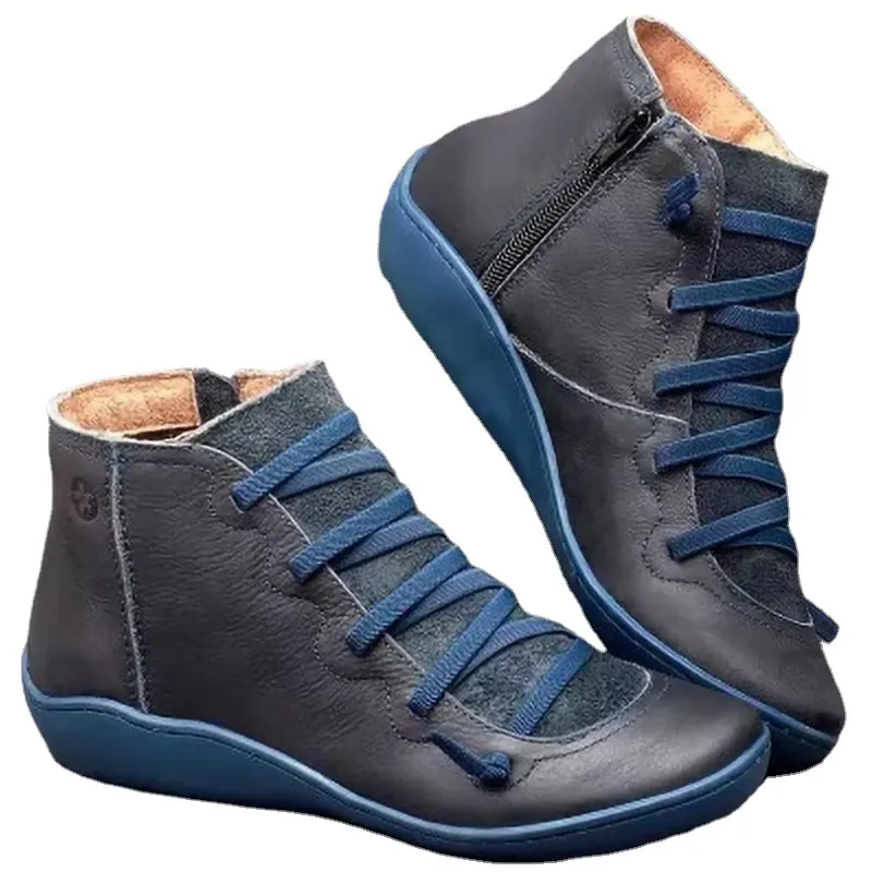 Breakj Breakj Women's Boots 2025 Autumn And Winter Large-Size Leisure Short Boots Women's Boots Flat Bottom Women's Boots