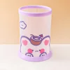 Adorable Cartoon Bunny Round Folding Matte Pens Storage Container Student Table Stationery Organizer