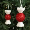 Red White Shimmers Candy Christmas Tree Hanging Decors