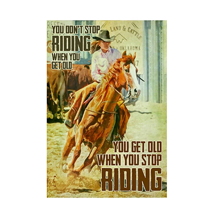 Cowboy - enseigne vintage en étain - 7.9x11.8 & 11.8x15.7inch