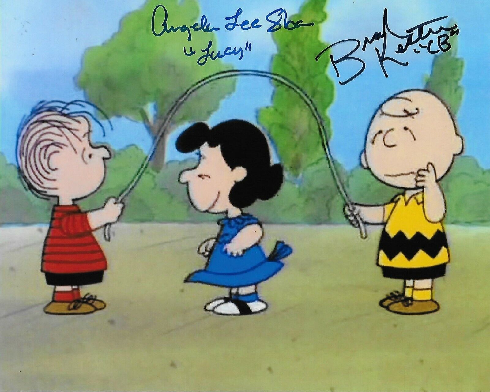 Brad Kesten & Angela Lee Sloan Peanuts Original Autographed 8X10 Photo Poster painting