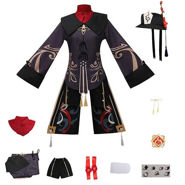 Women's Cartoon Genshin Impact Hu Tao Cosplay Costume-elleschic