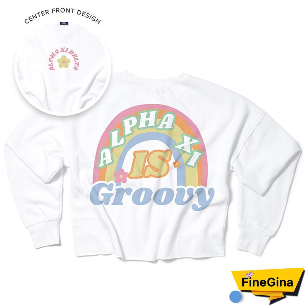 Feeling Groovy Rainbow Crewneck