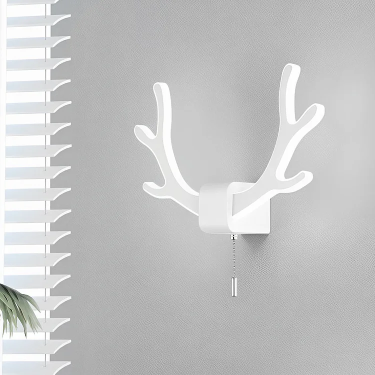 Creative Antlers Iron LED Nordic Wall Lamp Wall Light with Pull Switch - Appledas