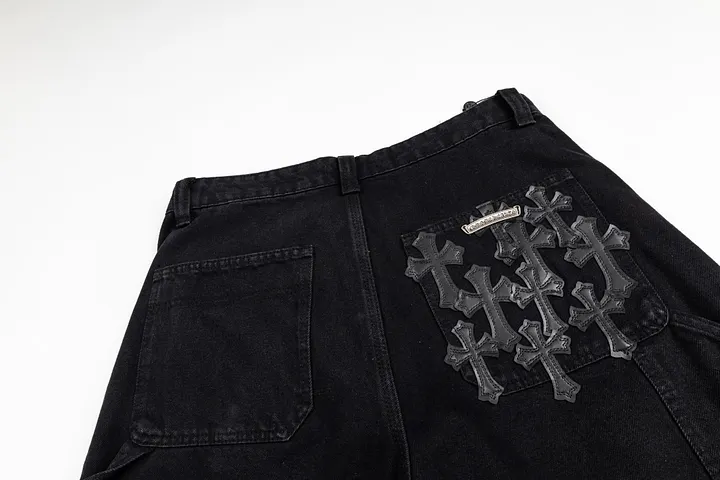 Chrome Hearts クロムハーツ クロスパッチ カーゴショーツ 黒 シルバー