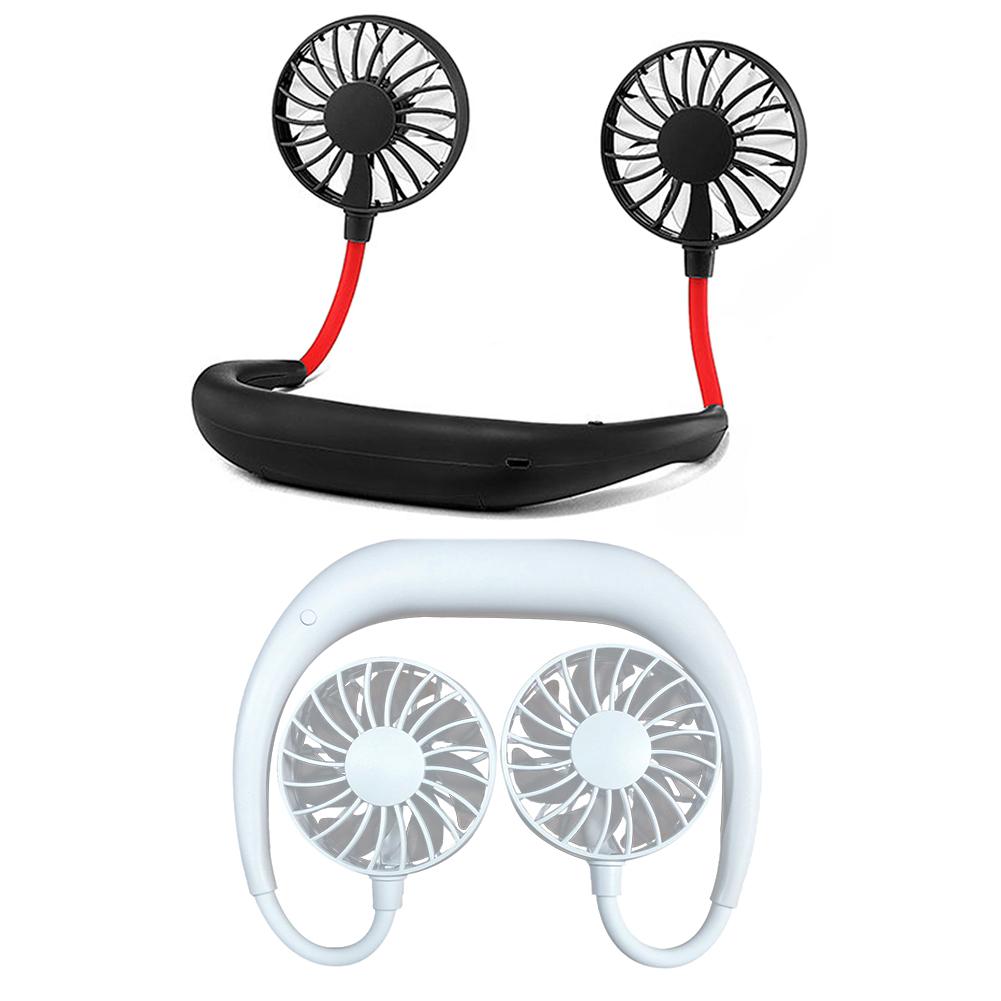

USB Rechargeable Wearable Portable Mini Hand Free Fan Personal Neckband Fan, Black, 501 Original