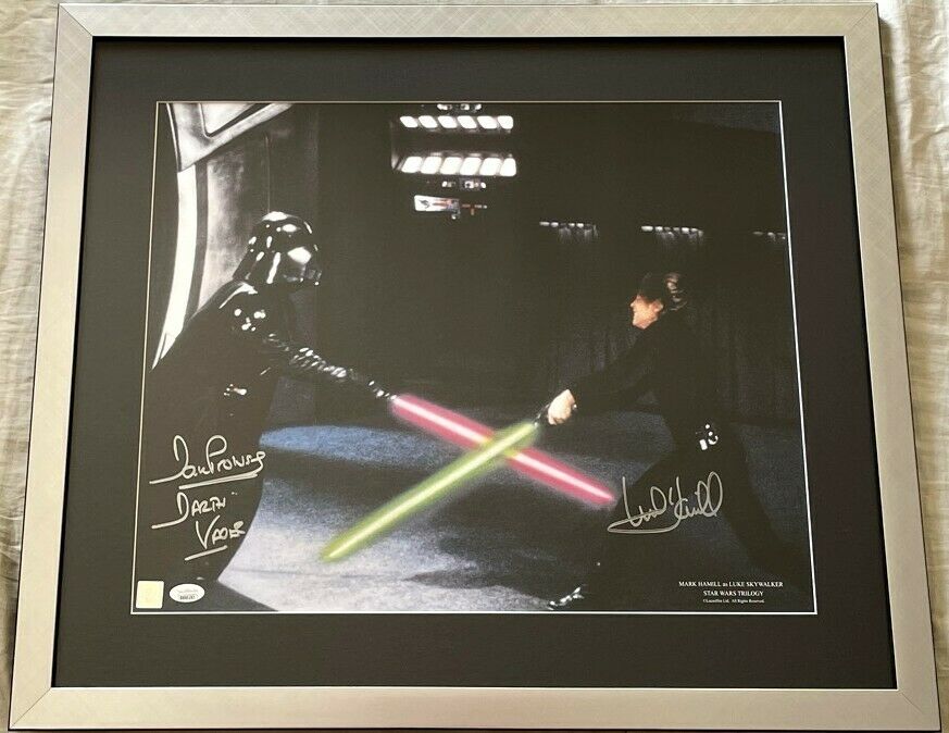 Mark Hamill Dave Prowse signed autograph Star Wars 16x20 Photo Poster painting poster FRAMED JSA