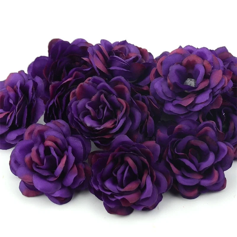 30pcs/lot 7cm Large Artificial Silk Rose Flower Heads For Home Wedding Decoration DIY Wreath Wall Accessories Craft Fake Flowers
