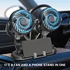 Car Fan 360 Adjustable 2 Head Air Fan Auto Electric Fan USB