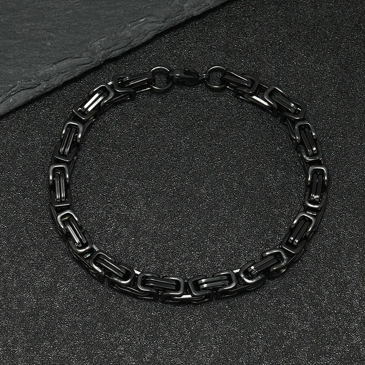 Twist Chain Lobster Clasp Black Bracelet