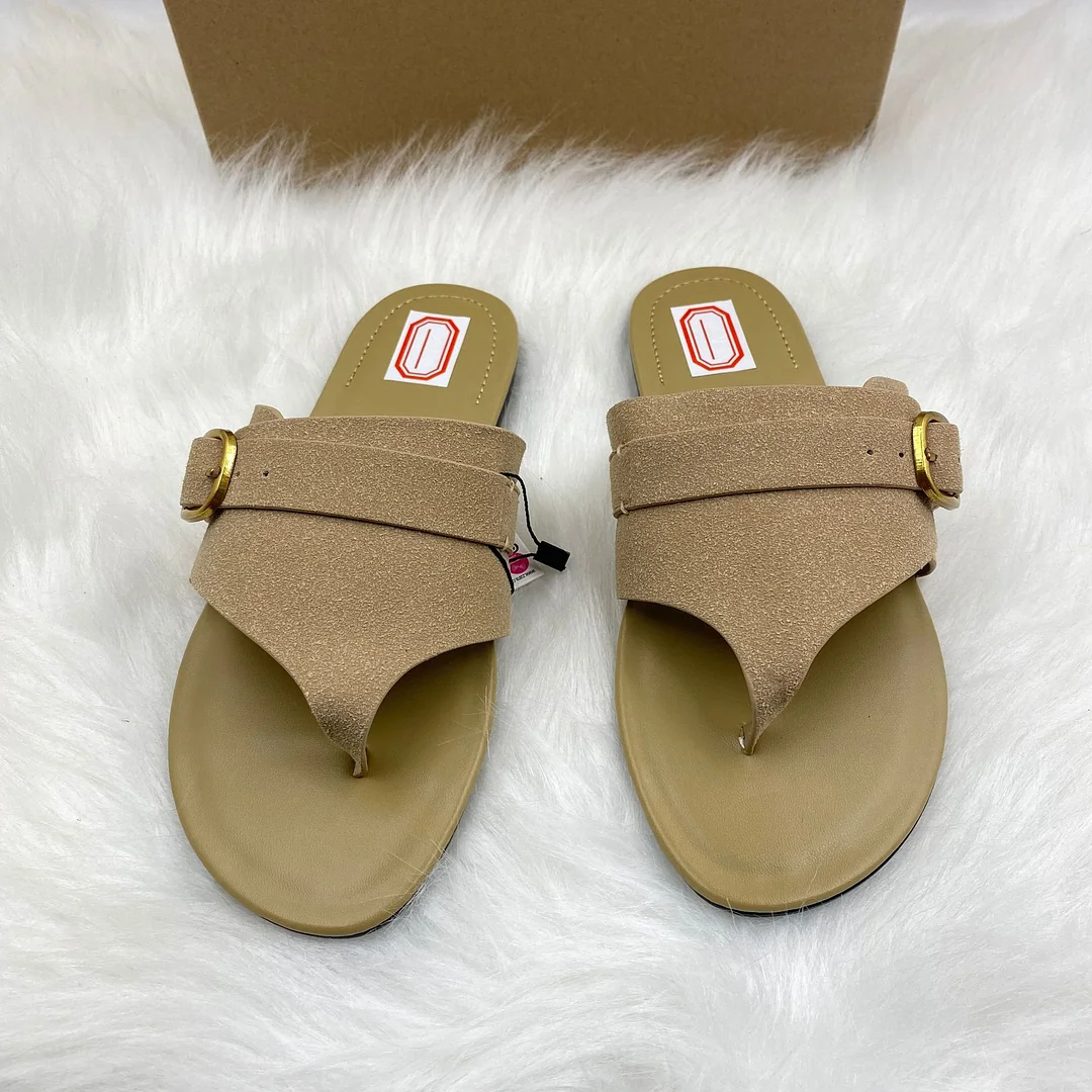 Breakj Breakj Home 2025 New Word-Word Sandals Women's New Large-Size Loose Cake Soles Casual Toe Shoes