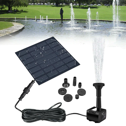 Solar Power Fountain Submersible Water Pump With Filter Panel Pond Pool 180L/h