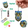 DIY Diamond Painting Keychain Kit, Double Sided 3D Printed Resin Base Rhinestone Bag Charm Ornament with Lobster Clasp, Complete Diamond Art Tools Set, Handmade Craft Gift for Women Adults Girls