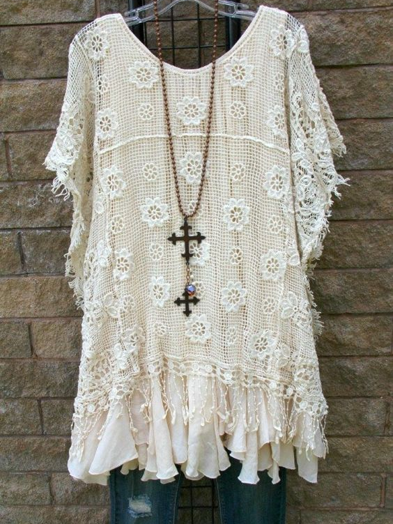 Cotton Linen Lace Tassel Flower Women Top