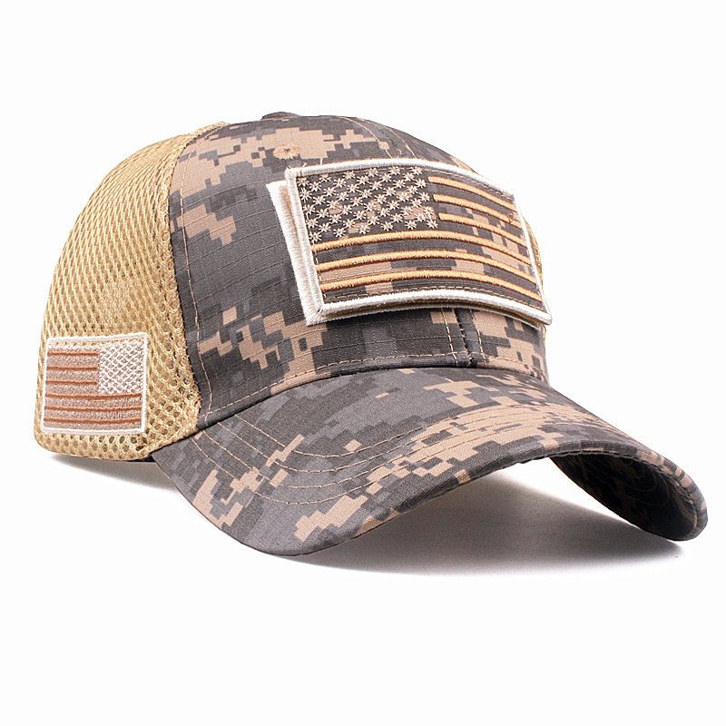 Outdoor Breathable Camouflage Flag Velcro Cap