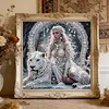 Snow Queen and Tiger Partial Drill Diamond Painting Kit 30x30cm Special Shaped Diamonds DIY Craft for Adults Beginners Home Decor