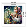 Girl Picking Flowers-11CT Stamped Cross Stitch 50*50cm/19.69*19.69in