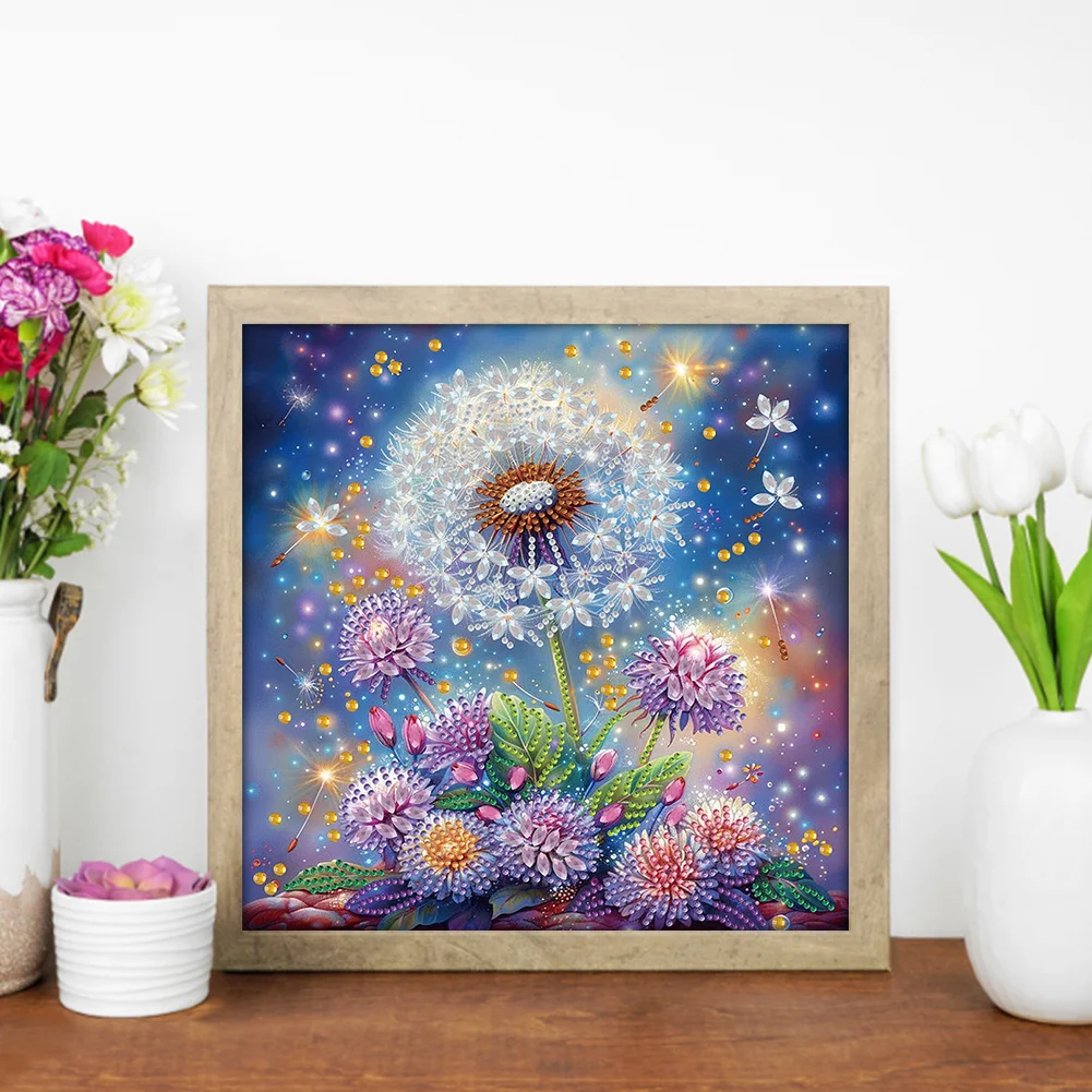 Diamond Painting - Partial Special Shaped Drill - Dandelion(Canvas|30*30cm)