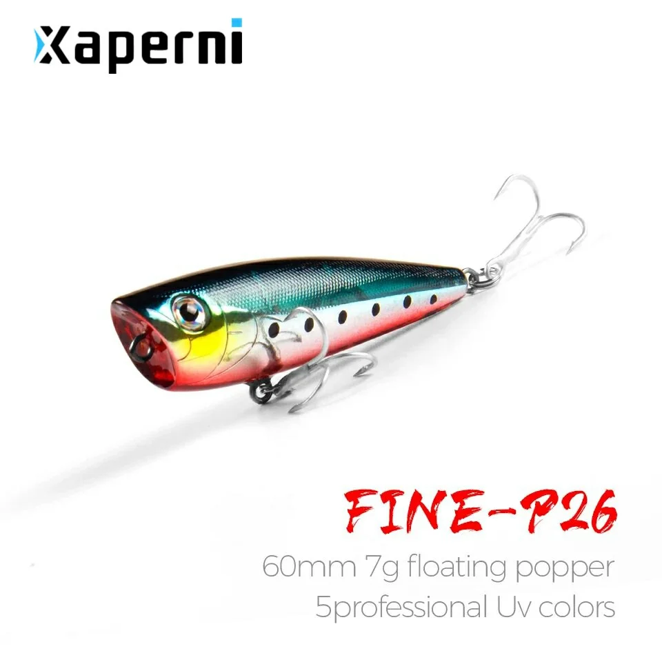 Xaperni professional hot fishing lure, 5color for choose,popper 60mm 7.0g,hard bait pvc box, crank bait minnow
