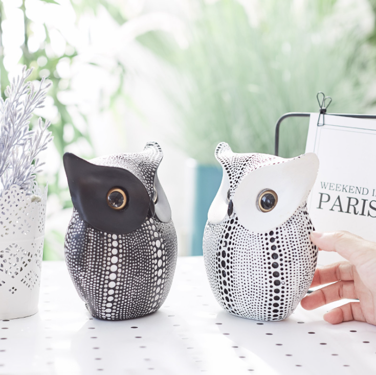  Owl Animal Figurines Resin Statue Minimalist Crafts Home Decoration 