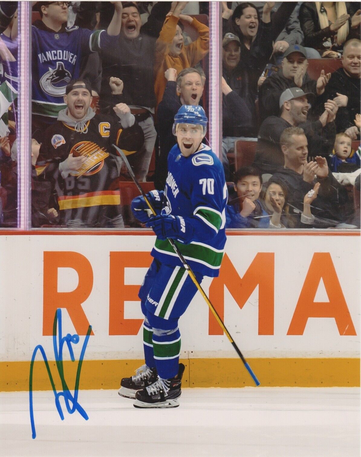 Vancouver Canucks Tanner Pearson Signed Autographed 8x10 NHL Photo Poster painting COA #2