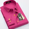 High-end business casual solid color no-iron anti-wrinkle shirt
