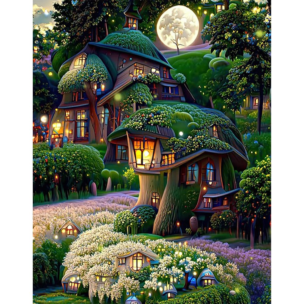 Mushroom Hut - Full Round - Diamond Painting (30*40cm)
