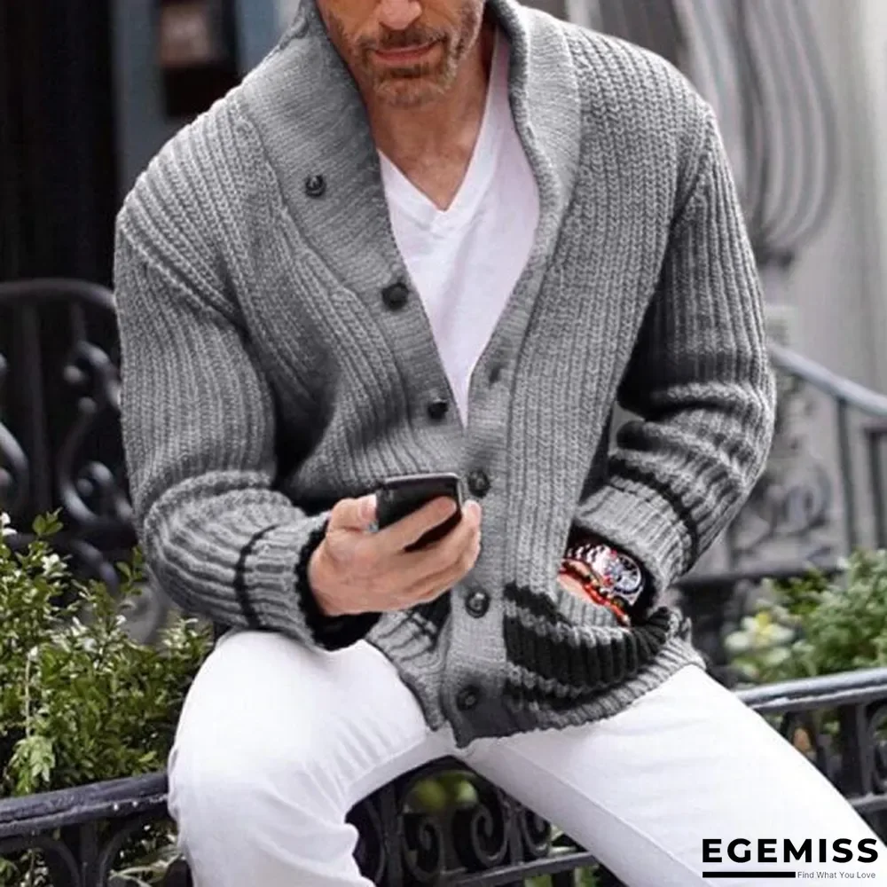 Casual Solid Color Half-turtleneck Button Sweater Men | EGEMISS