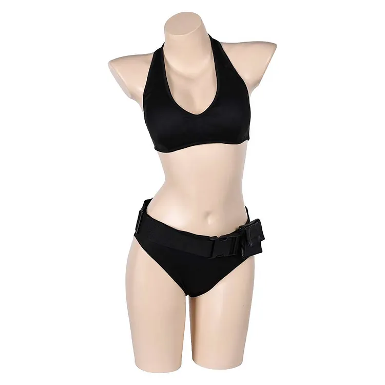 Tomb Raider Lara Croft Black Swimsuit Outfits Cosplay Costume Halloween Carnival Suit