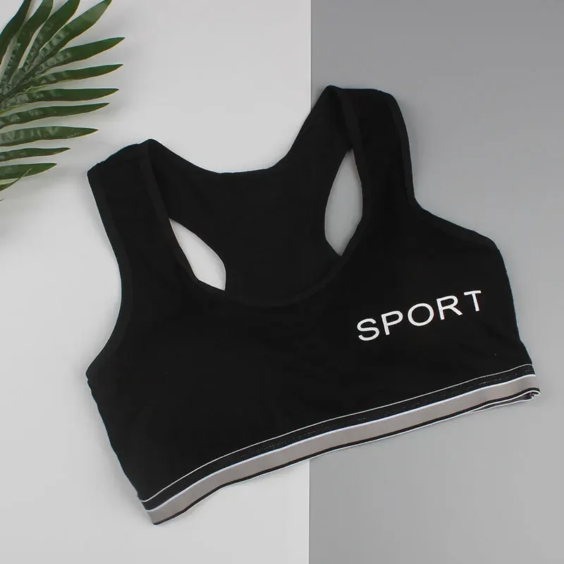Aiyuzuo Girls Bra Cotton Children Girls Vest Students Comfortable Breathable Sports Bra No Steel Ring Underwear 7-16Y Kids Bra