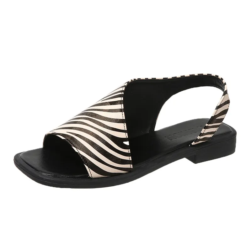 Breakj Breakj Sandals Women 2025 Summer New Large-Size Fish Mouth Side Empty Fashion Thick Heel Low-Heeled Sandals Tide