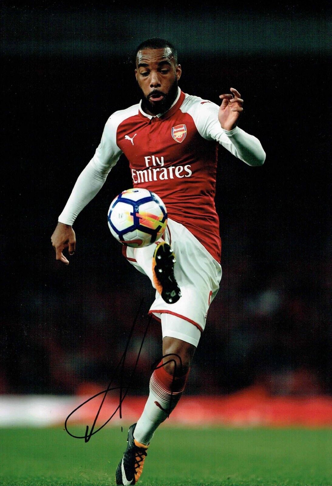 Alexandre LACAZETTE Arsenal Football SIGNED Autograph 12x8 Photo Poster painting COA AFTAL