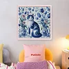 (Counted/Stamped)Blue White Porcelain Cat-11CT Cross Stitch 50*50cm