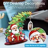 Santa Claus Photo Xmas Tree 5D DIY Diamond Art Tabletop Wood Decoration Ornament Kit