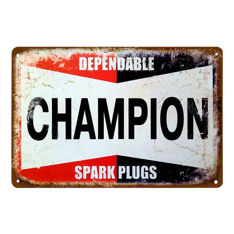 Dependable Champion Spark Plugs - Vintage Tin Signs/Wooden Signs - 7.9x11.8in & 11.8x15.7in
