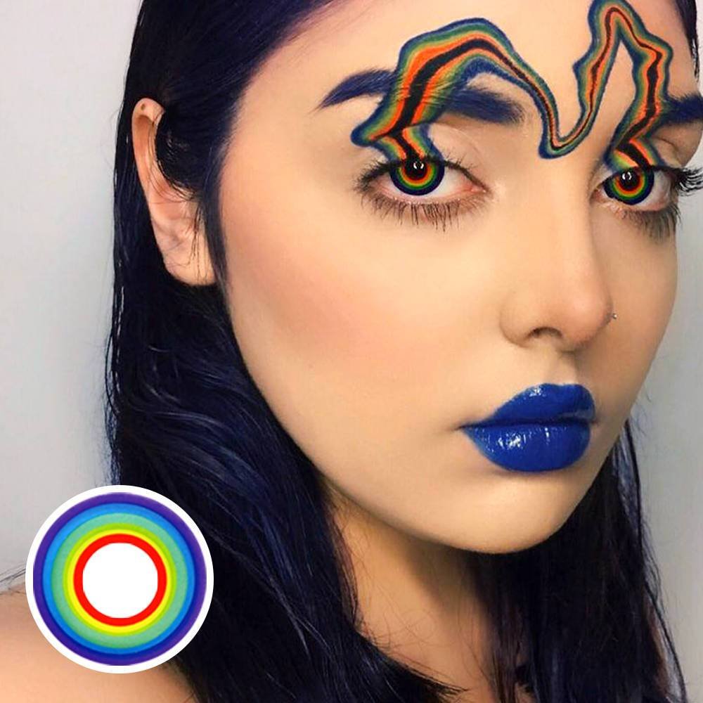 Multiple Rainbow Halloween Contact Lenses