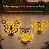 LED Solar-Powered Wall Lamp Hollow Out Wall Decoration Light Wrought Iron Decorative Light IP65 Waterproof Solar Ambient Landscape Lights for Villa Garden Courtyard Decor