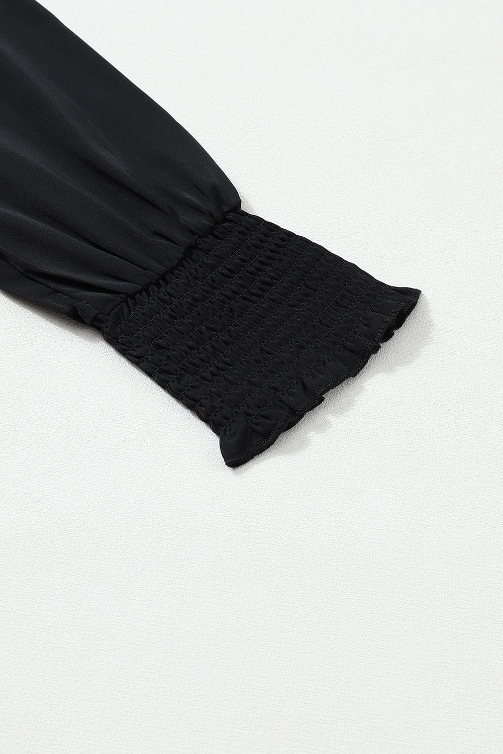 Elegant Black Drape Sleeve V-Neck Blouse