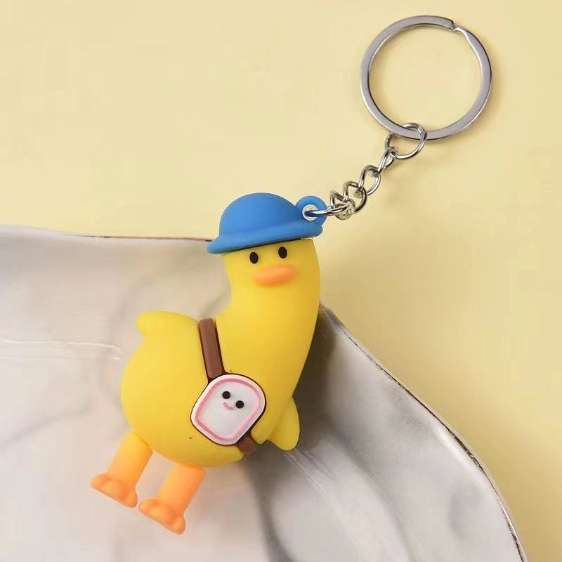 Children’s Small Gift Crooked Duck Keychain Schoolbag Pendant Kindergarten Class Prize Promotion Activity Gift