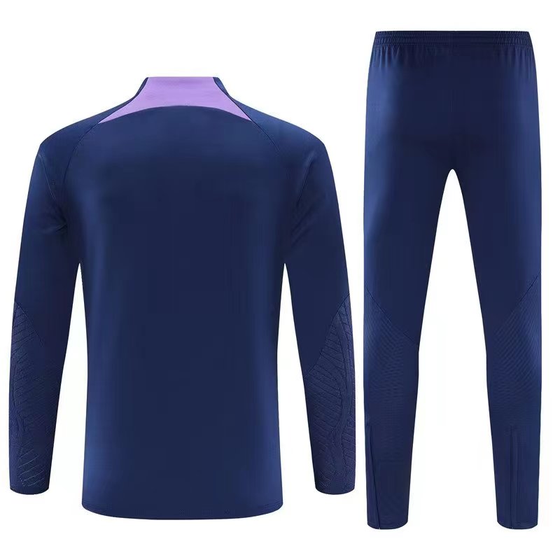 23/24 Liverpool Half-Pull Training Suit Blue Football Jersey Set Thai Quality
