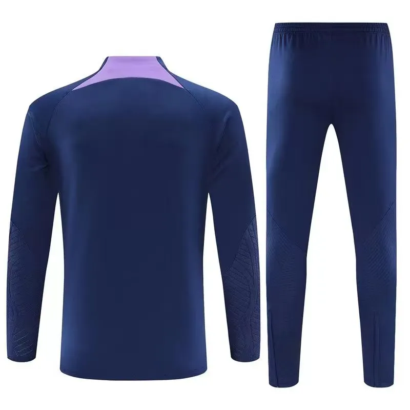 23/24 Liverpool Half-Pull Training Suit Blue Football Jersey Set Thai Quality