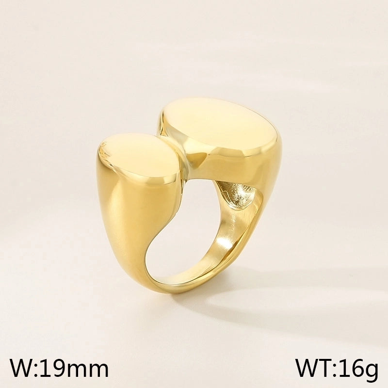 Vintage Style Geometric 304 Stainless Steel 18K Gold Plated Rings