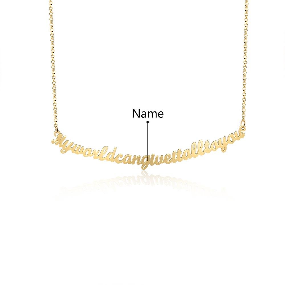 Phrase engraved necklace Custom Name Necklace Word A Sentence Necklace
