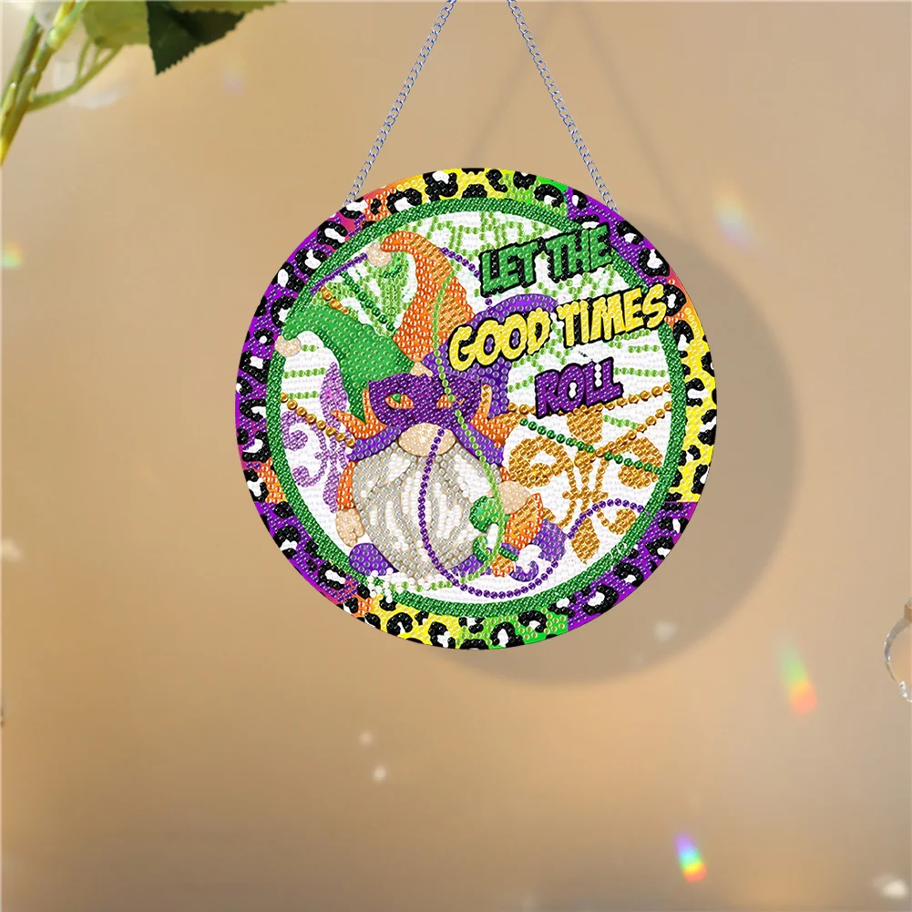 DIY St Patrick Mask Acrylic Wreath Diamond Painting Hanging Pendant Wall Decor