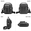 BAIGIO Umhängetasche Herren Leder Schultertasche Vintage Crossbody Bag Messenger Herrentasche zum Umhängen Ledertasche Männer Tasche mit Abnehmbarem Gurt für Business Arbeit Reise