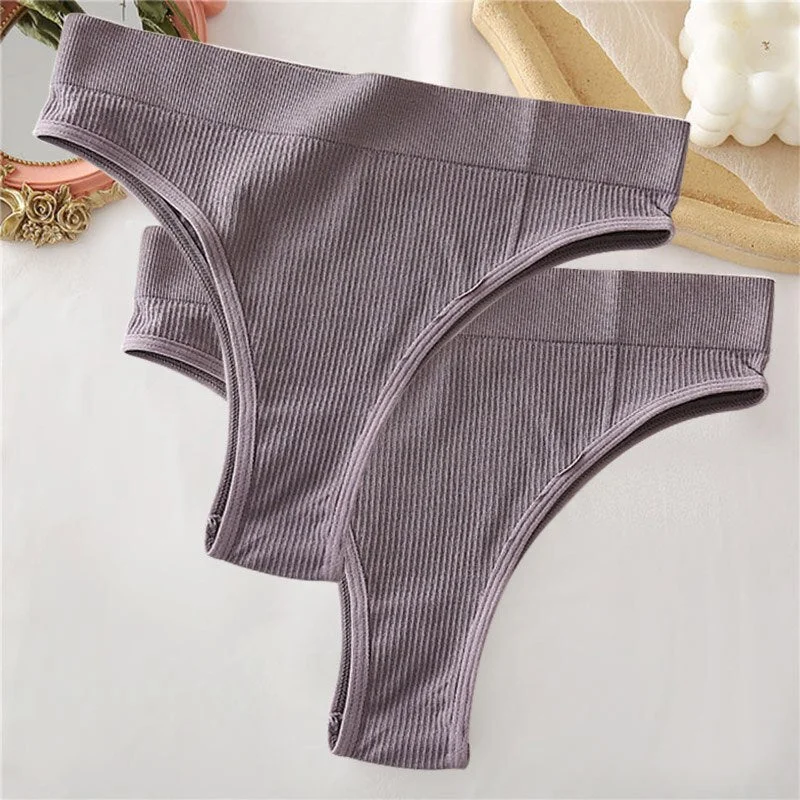 2PCS/Set Sexy Thong Panties Women's Underwear G-String Female Underpants Seamless Briefs Intimates Sexy Lingerie T-Back Pantys