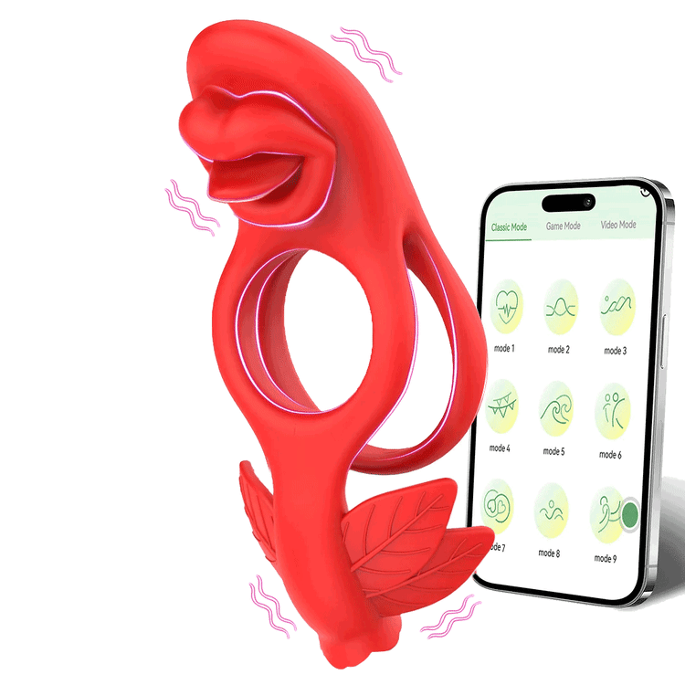 App Remote Control 10 Frequency Double Motor Vibrating Clit Stimulator & Penis Rings For Couples