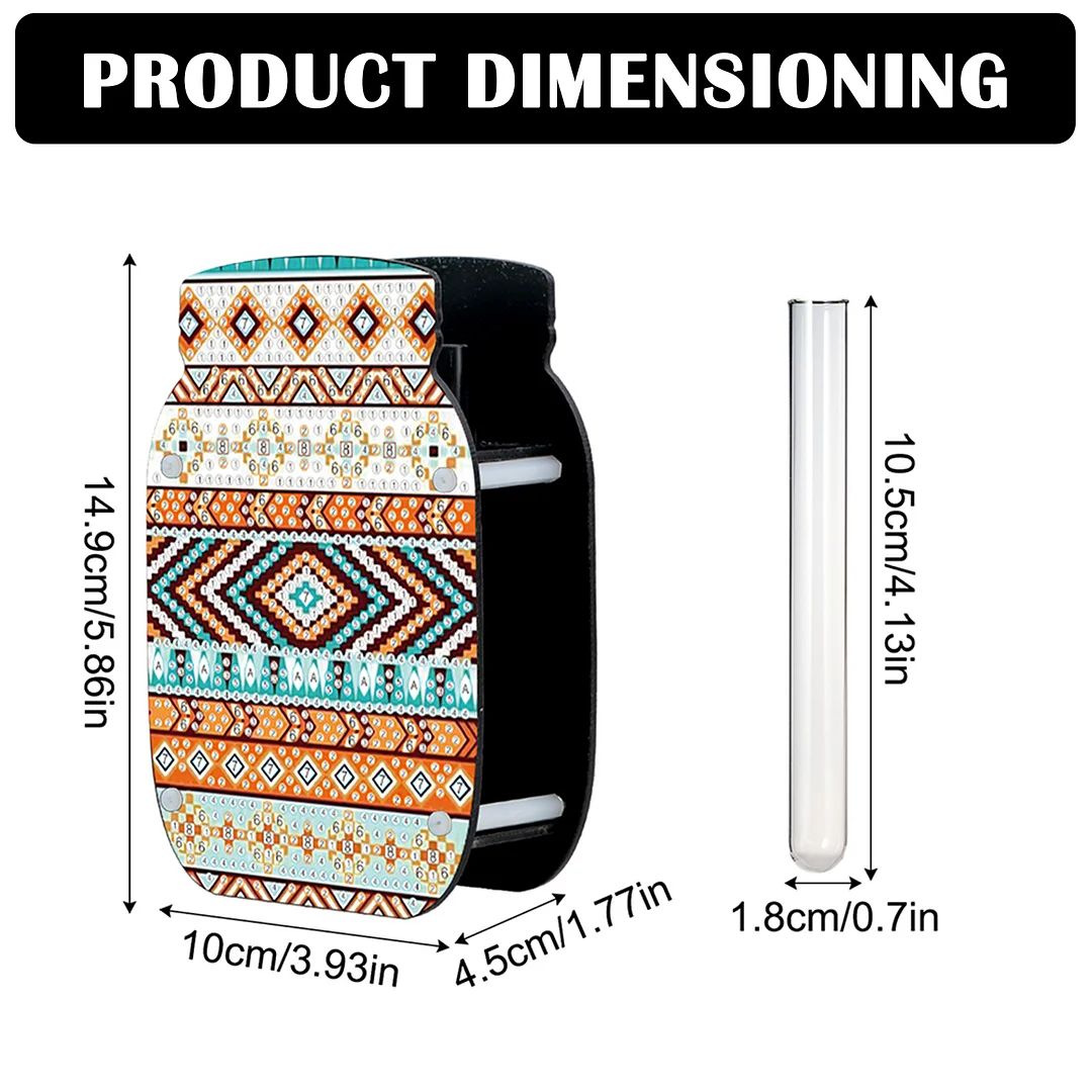 Mandala Acrylic Double Sided Special Shape Diamond Painting Vase for Home